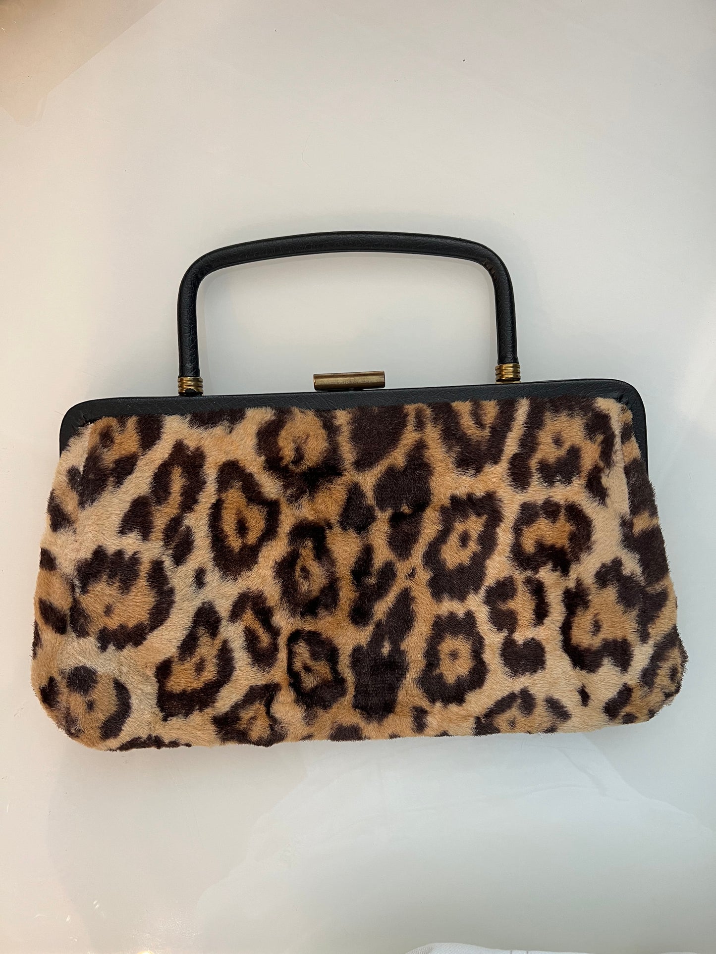 Vintage 1960’s top handle faux leopard