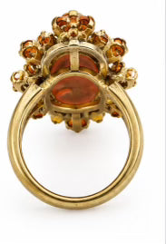 Gorgeous vintage cameo and rhinestone ring