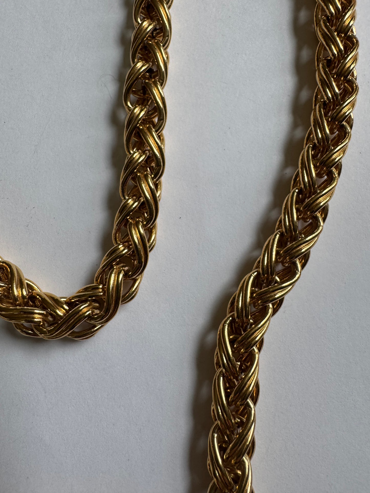 1980s gold tone, heavyweight braided signed NAPIER necklace
