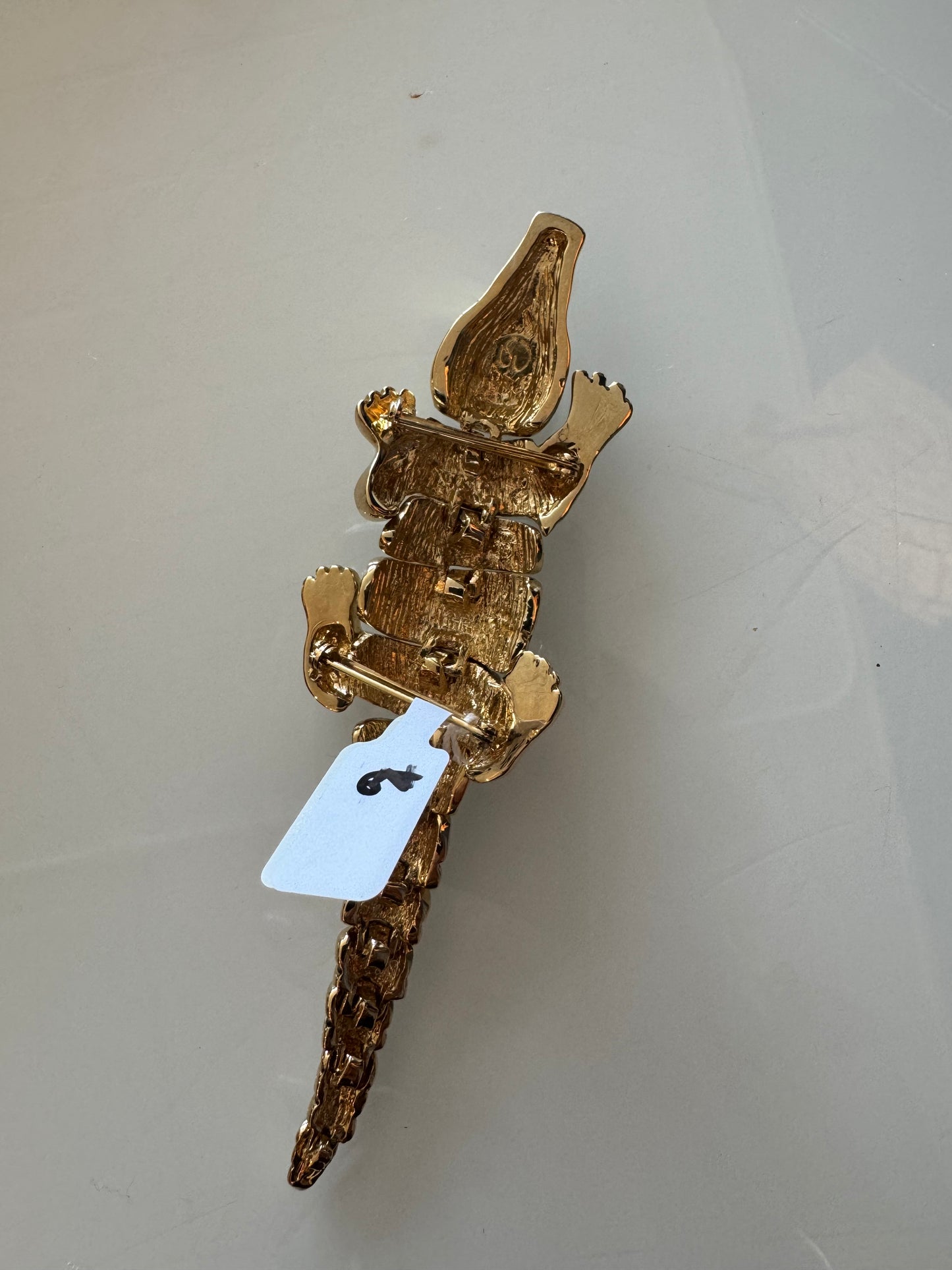 1980s St. John alligator shoulder brooch