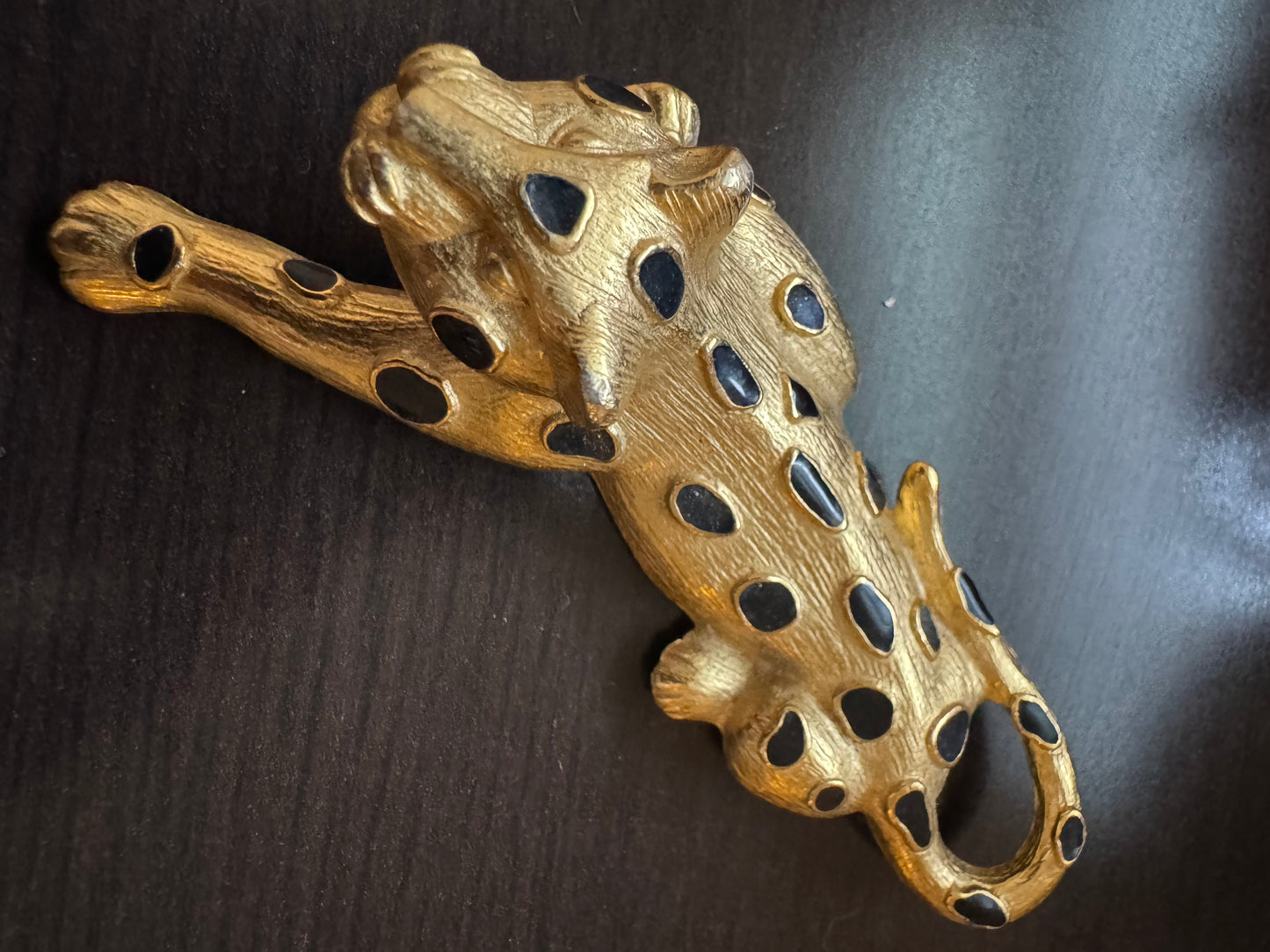unique, vintage Trifari and brooch gold tone with Black and enamel