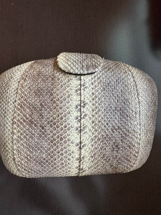 1970s snake skin clutch with Crossbody strap