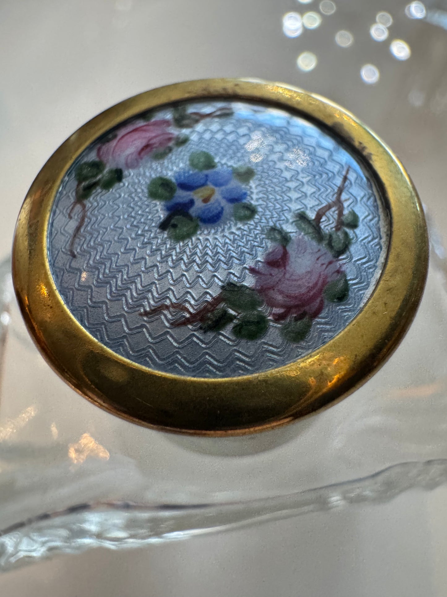 Beautiful l940s flower enamel perfume bottles
