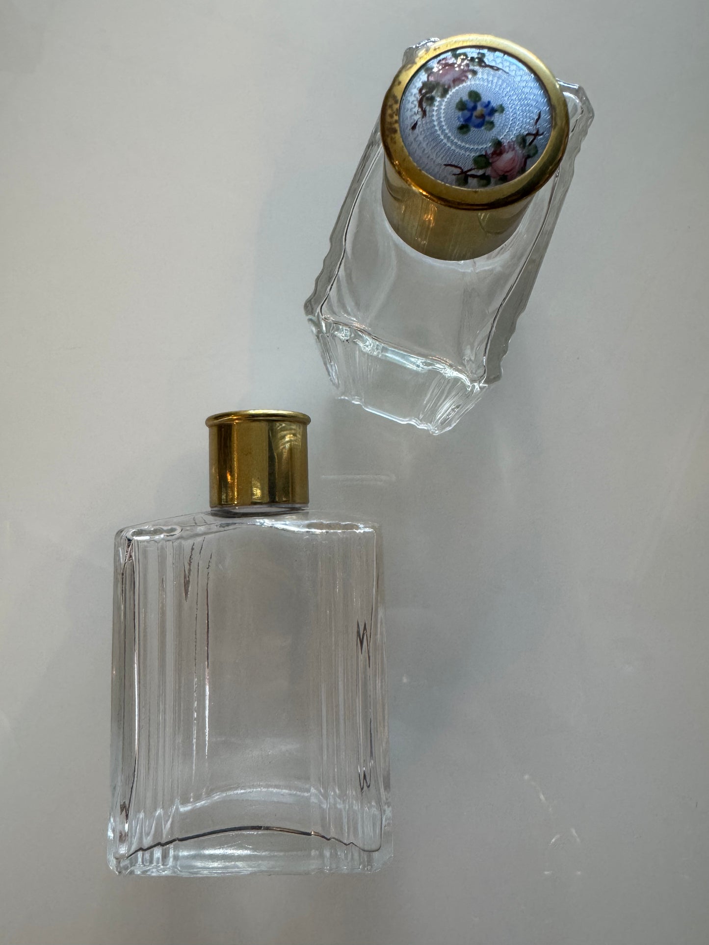 Beautiful l940s flower enamel perfume bottles