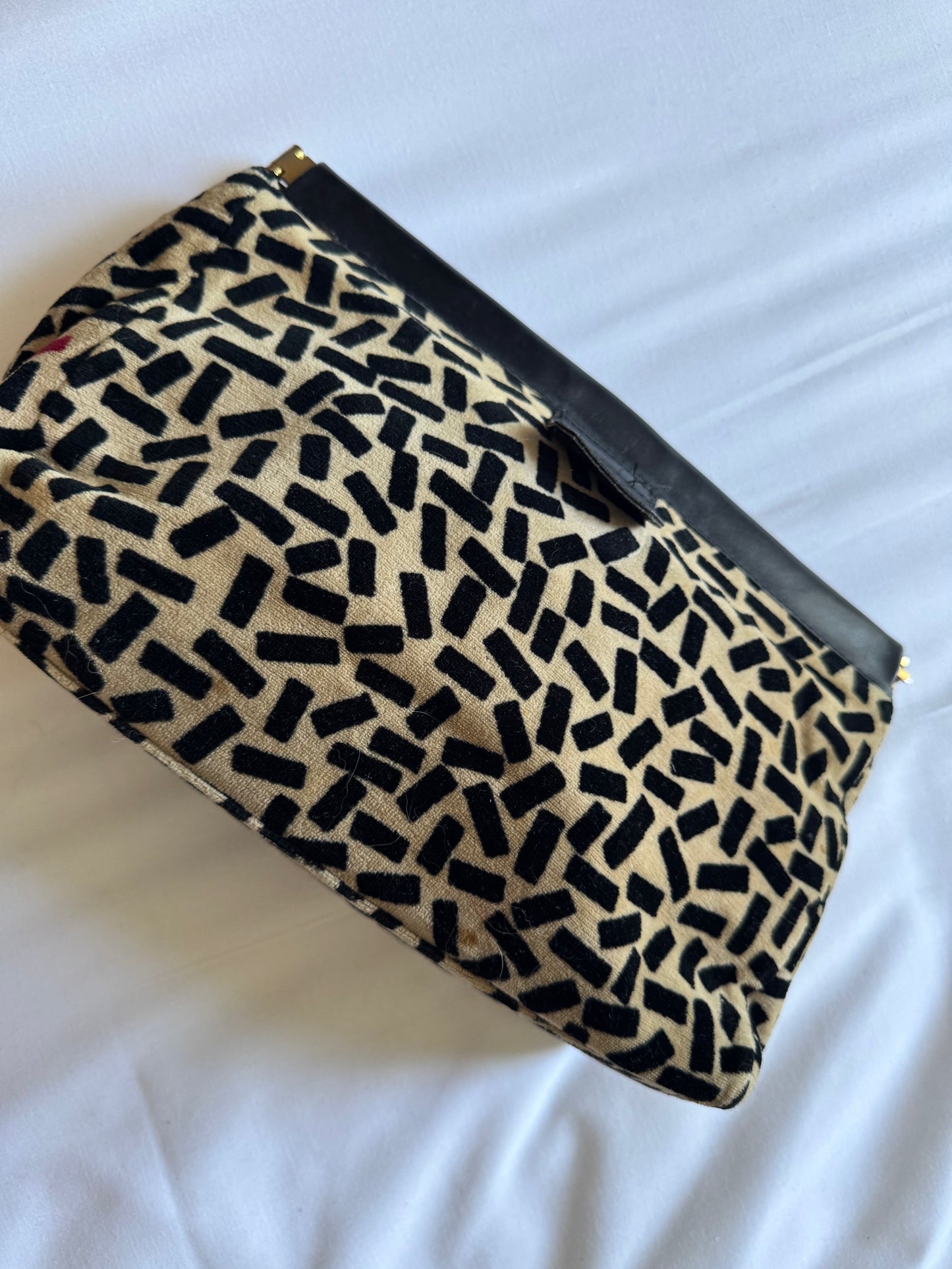 gorgeous, velvet and leather vintage Sonia Rykiel clutch. Sourced in Paris.