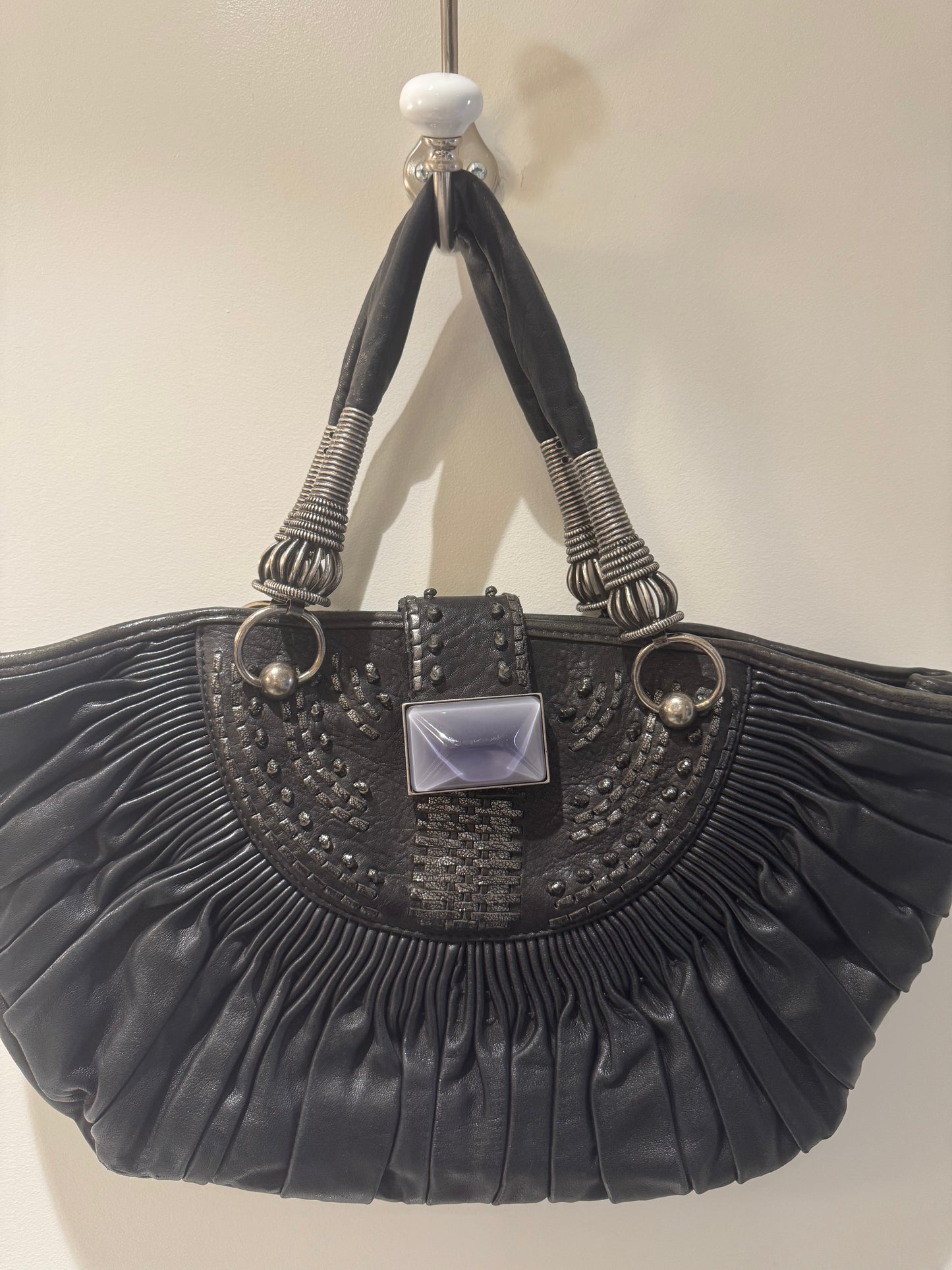 Fabulous black lambskin, vintage Dior top handle and beautiful condition. Sourced in Paris.