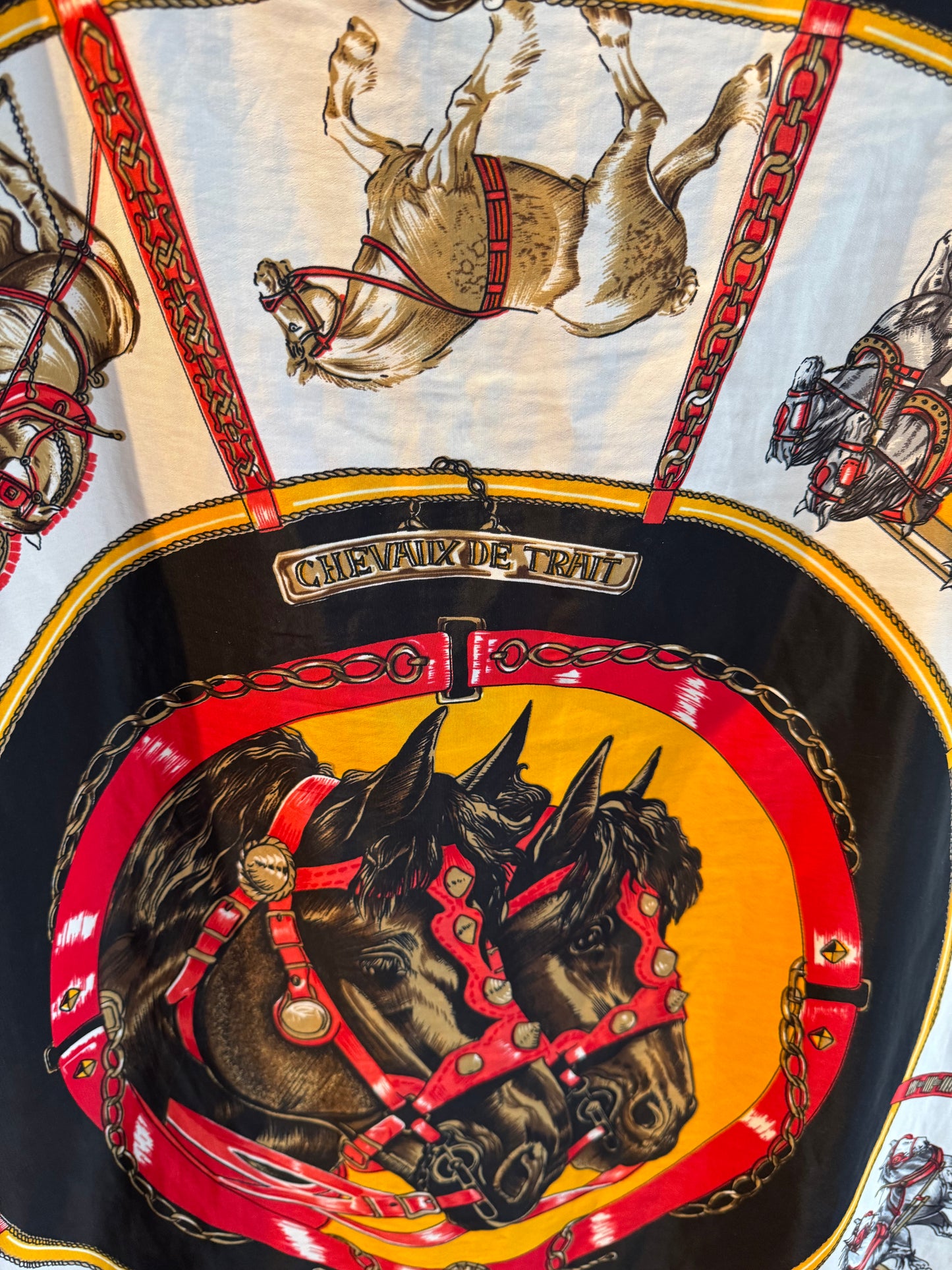 Large size square authentic HERMES silk scarf