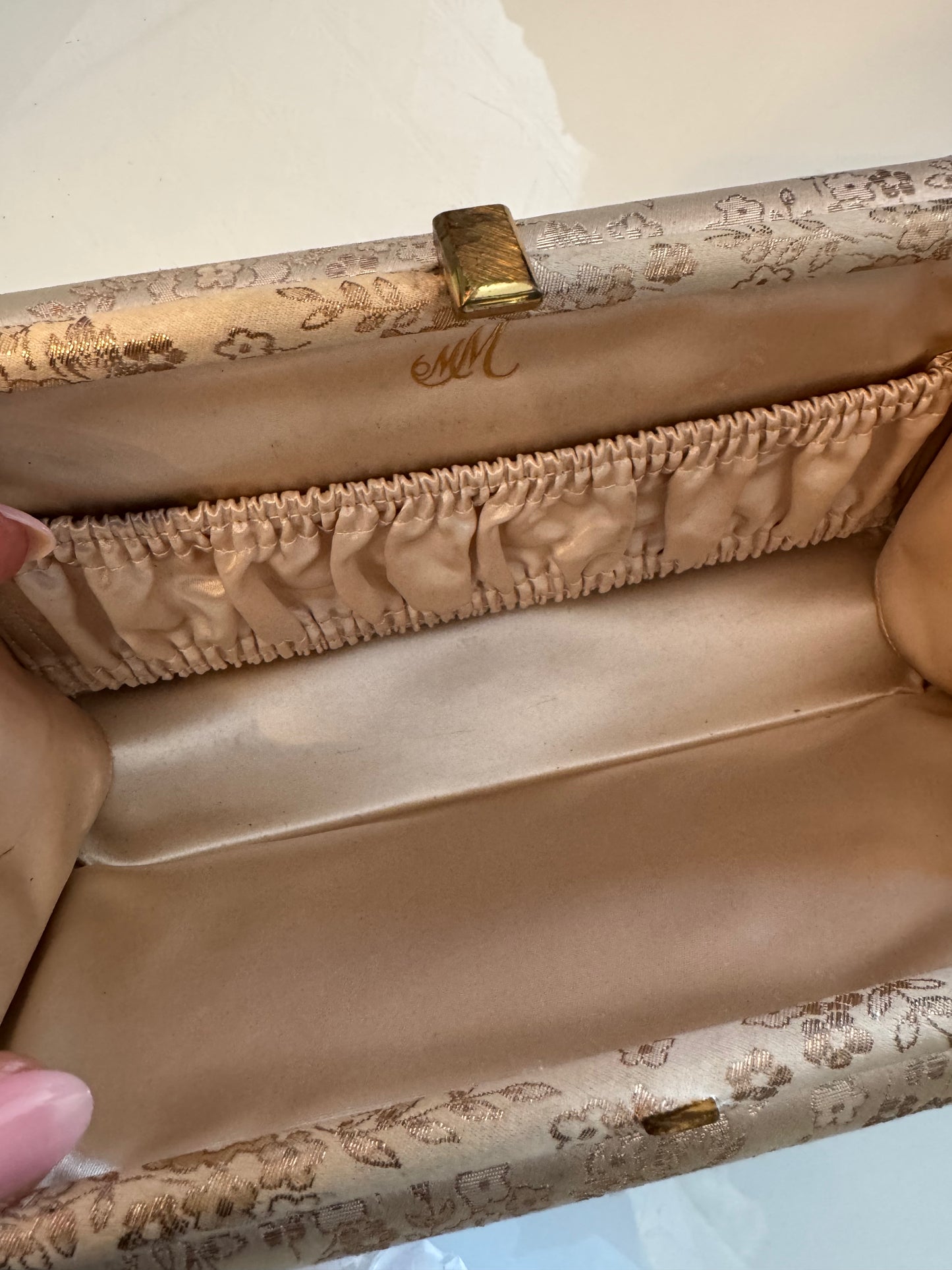 1950s Morris Moskowitz fabric clutch