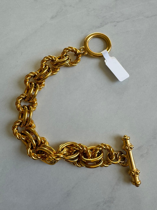 1980s gold tone link bracelet