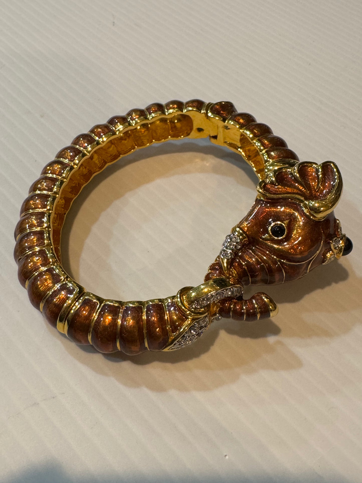 Kenneth Jay Lane elephant clamper bracelet