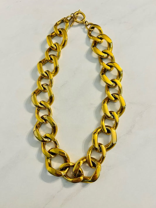 Vintage gold tone 80’s chunky chain necklace