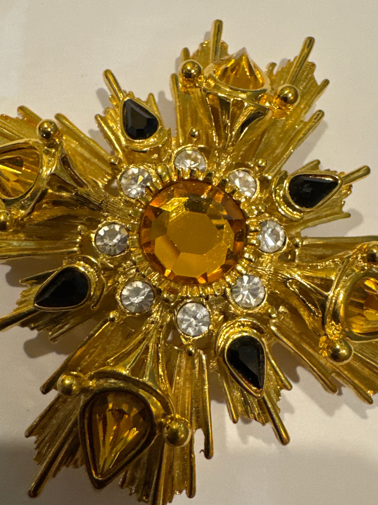 Stunning RARE Joan Rivers, Maltese cross jumbo brooch