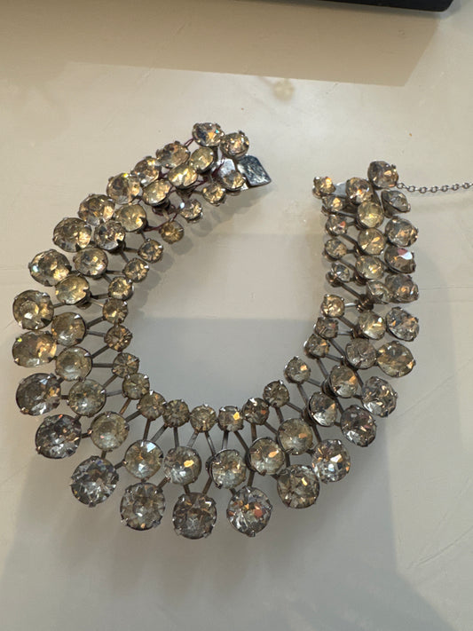 Absolutely stunning and RARE Eisenberg rhinestone bracelet with safety latch
