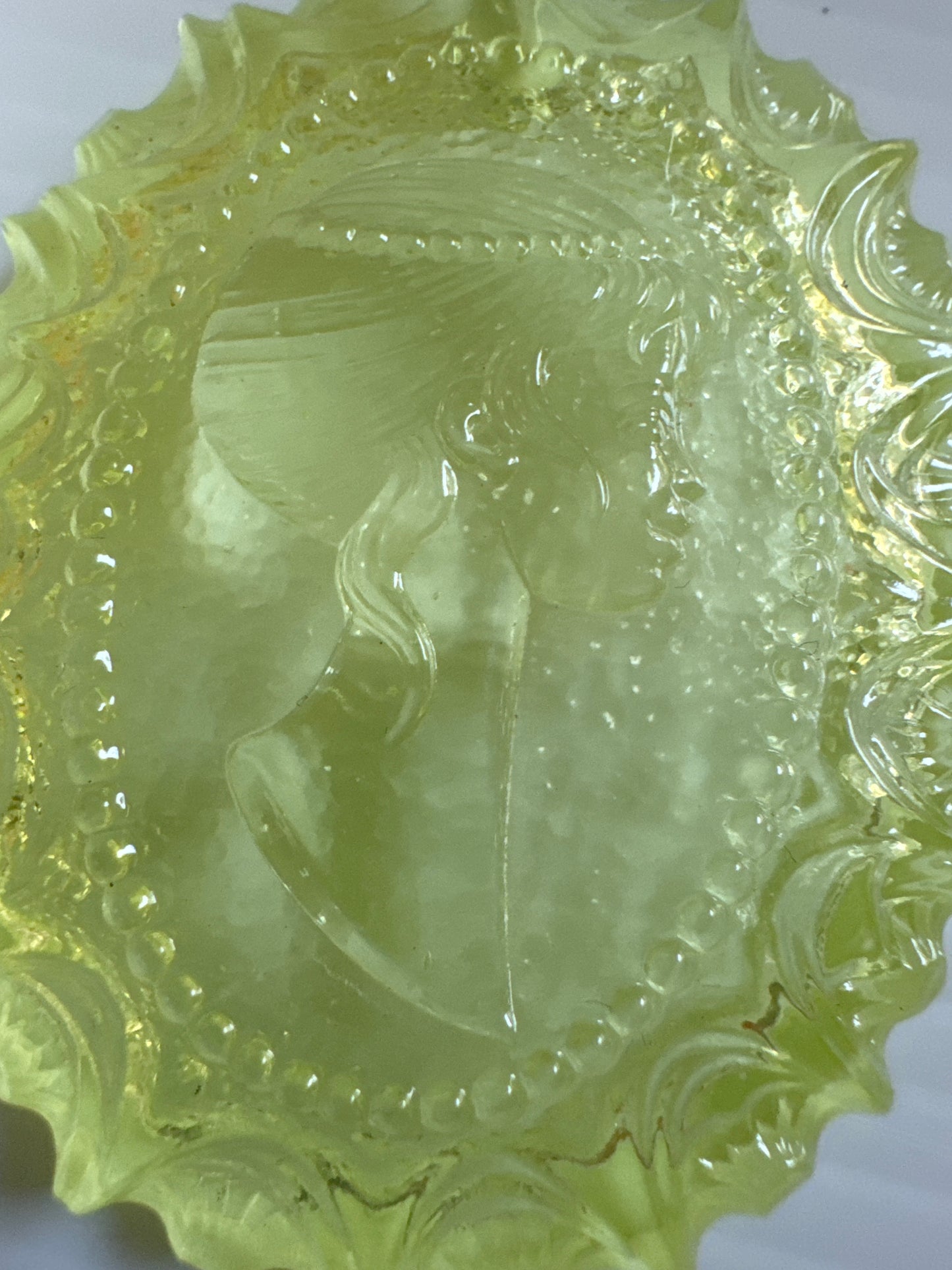 Vintage uranium cameo on a silver chain