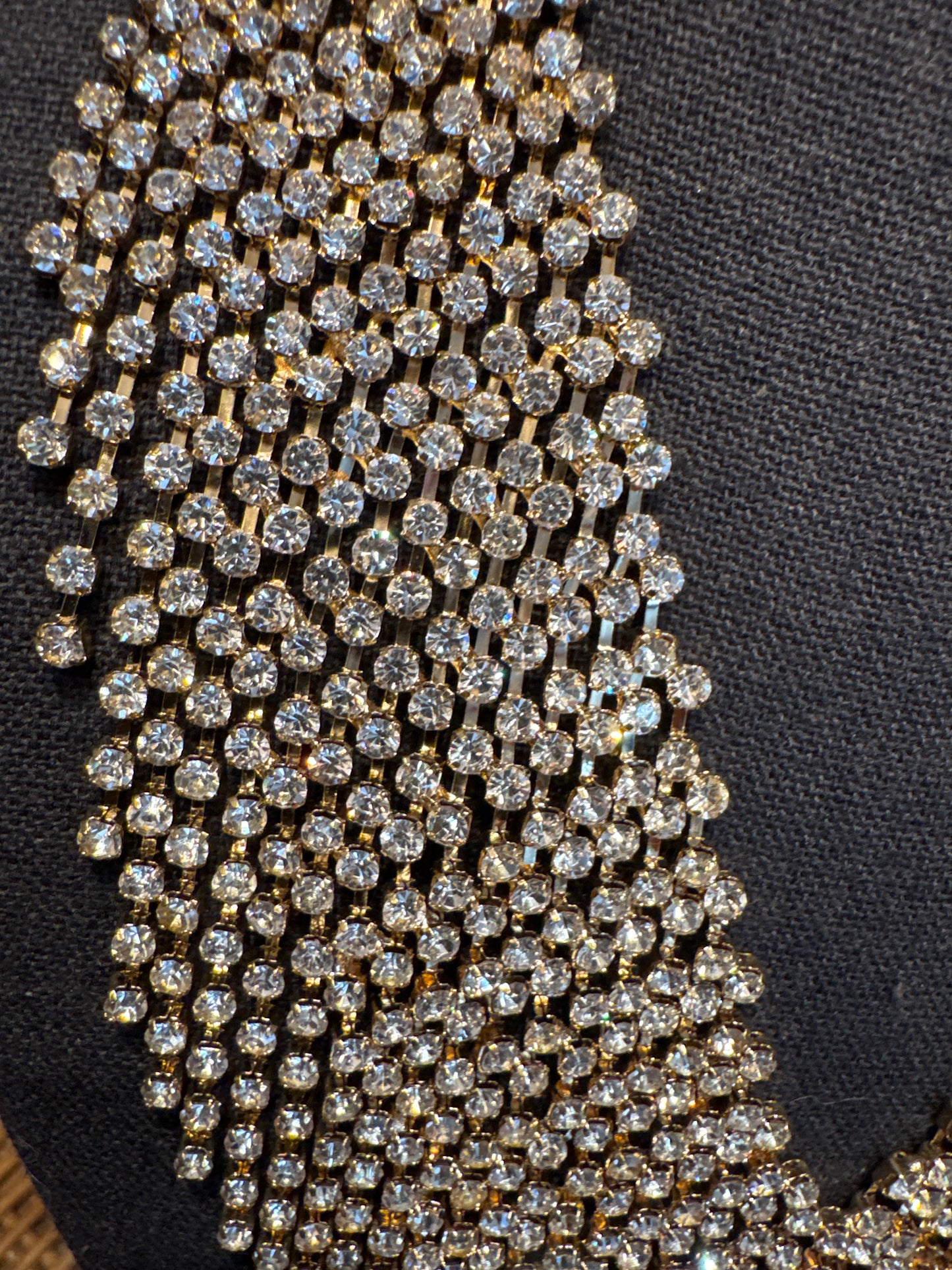 Beautiful 19th 80s rhinestone bib necklace by NATASHA