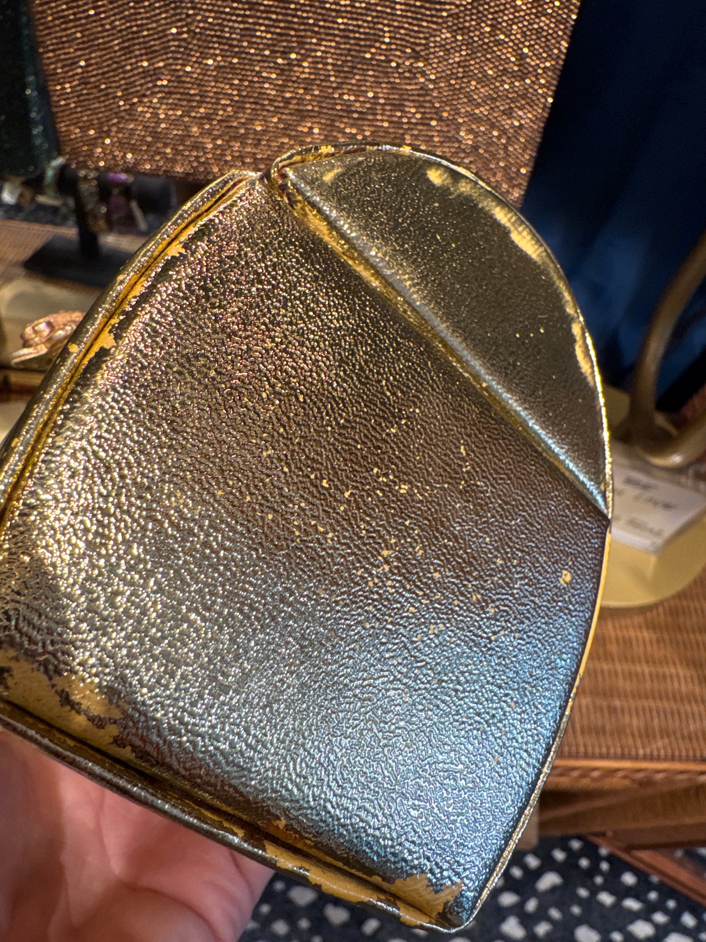 Collectors dream 1960s  vintage, Arnold Scassi gold jewel top by Kenneth Lane handbag. See photos for age related wear.