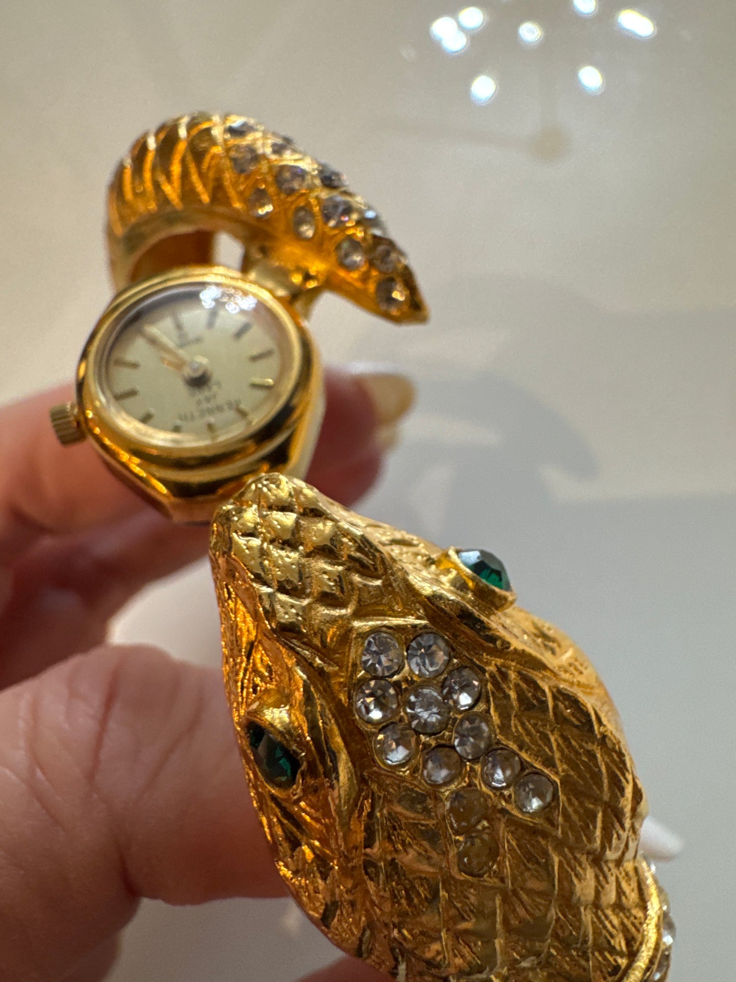 Kenneth Jay Lane snake clamper watch bracelet. NYC
