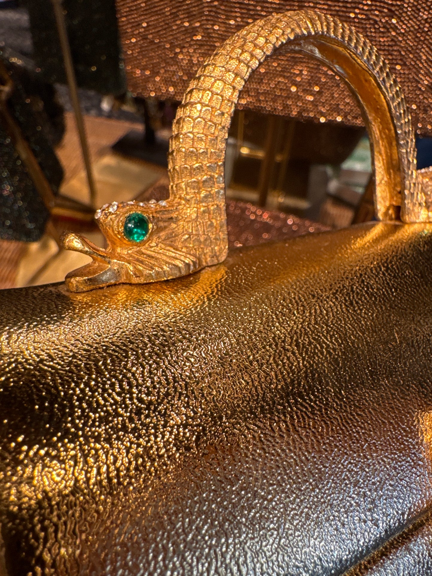 Collectors dream 1960s  vintage, Arnold Scassi gold jewel top by Kenneth Lane handbag. See photos for age related wear.