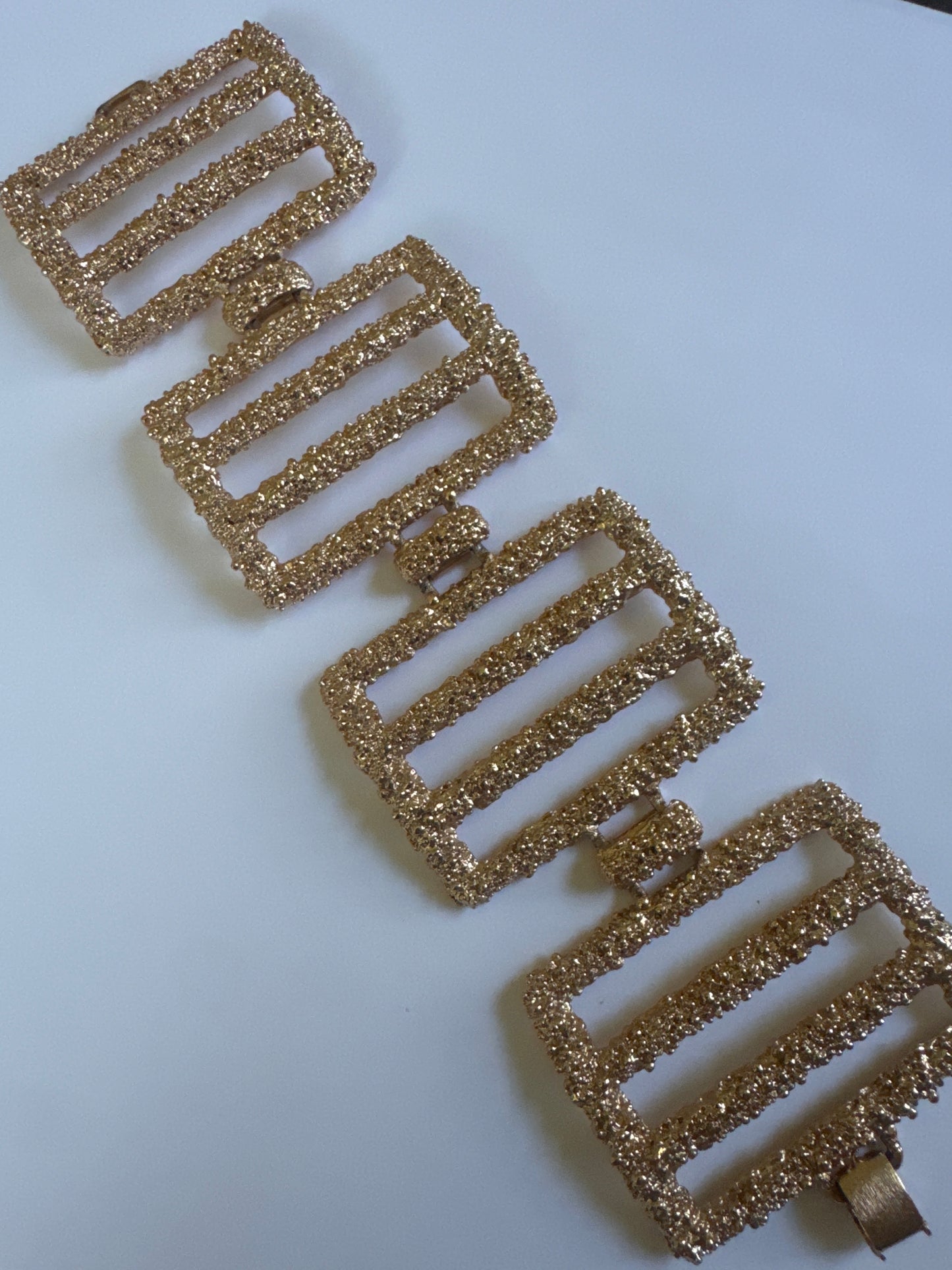 1971 signed NAPIER champagne, bubbles collection chunky link bracelet