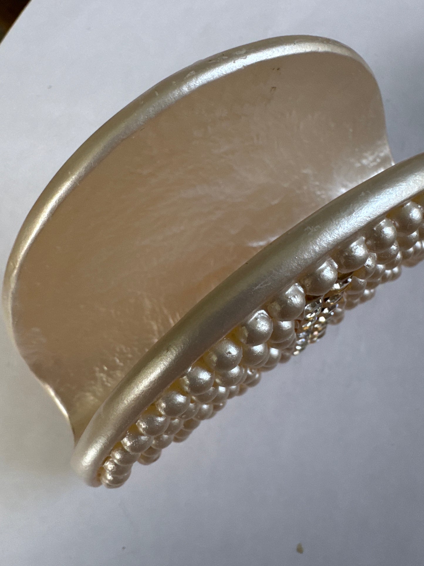 vintage faux pearl made in Italy card holder with rhinestones
