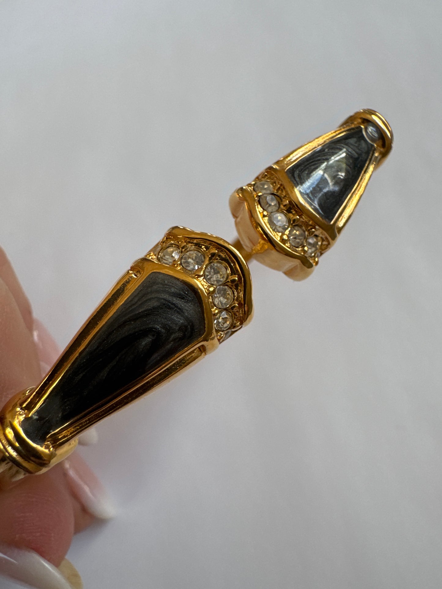 Vintage Kenneth Jay Lane for Avon Enamel & Rhinestone Jeweled Panther Beaded Necklace with matching bracelet