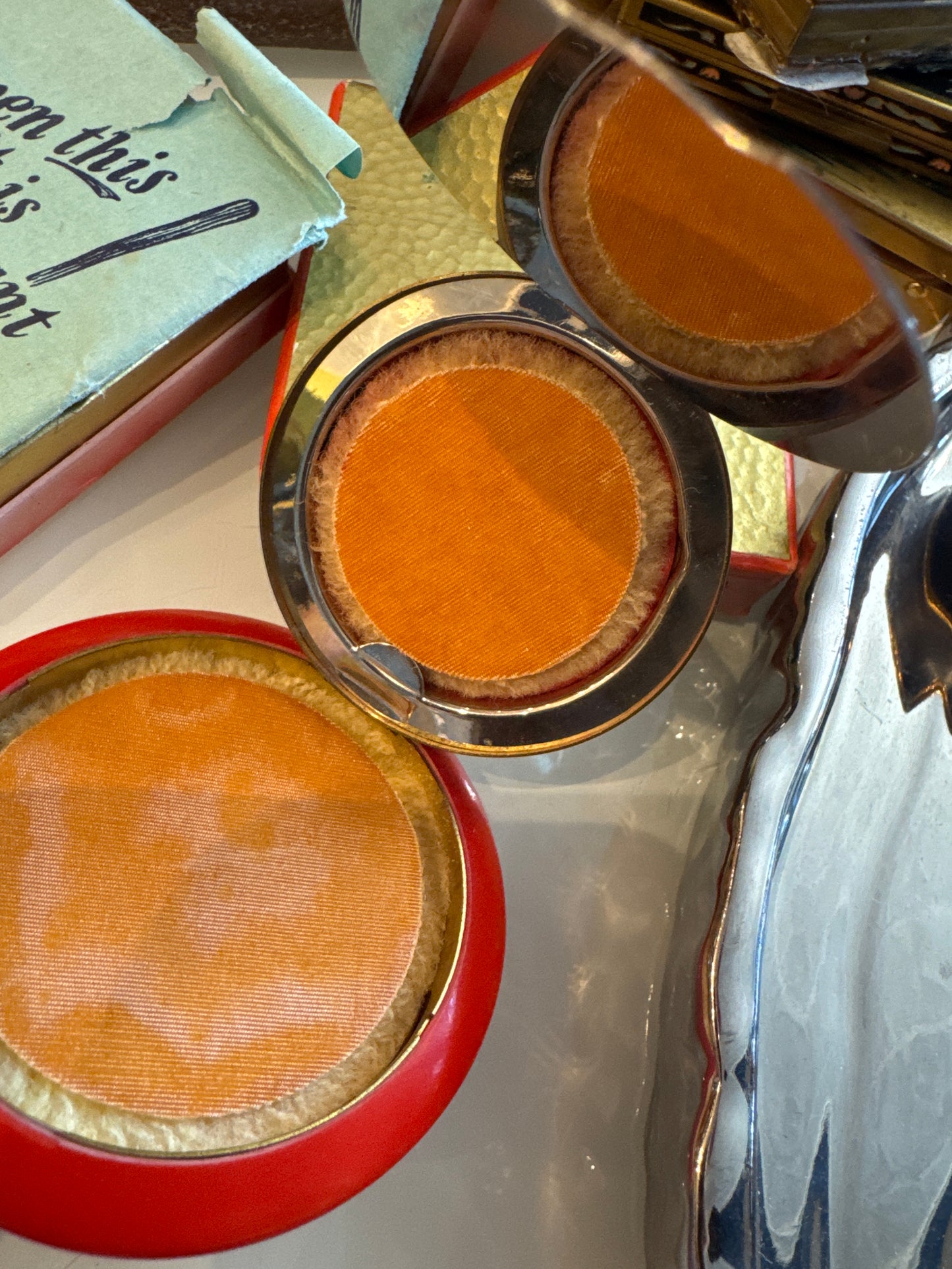 vintage HELEN RUBINSTEIN makeup compact with original box and booklet. Never worn