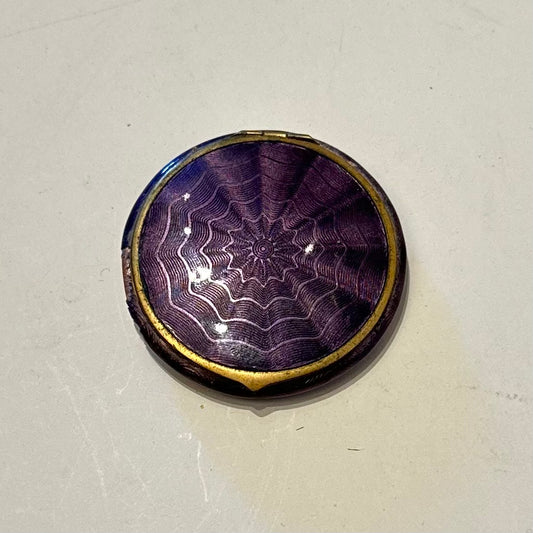 Vintage Purple Guilloche Round Compact