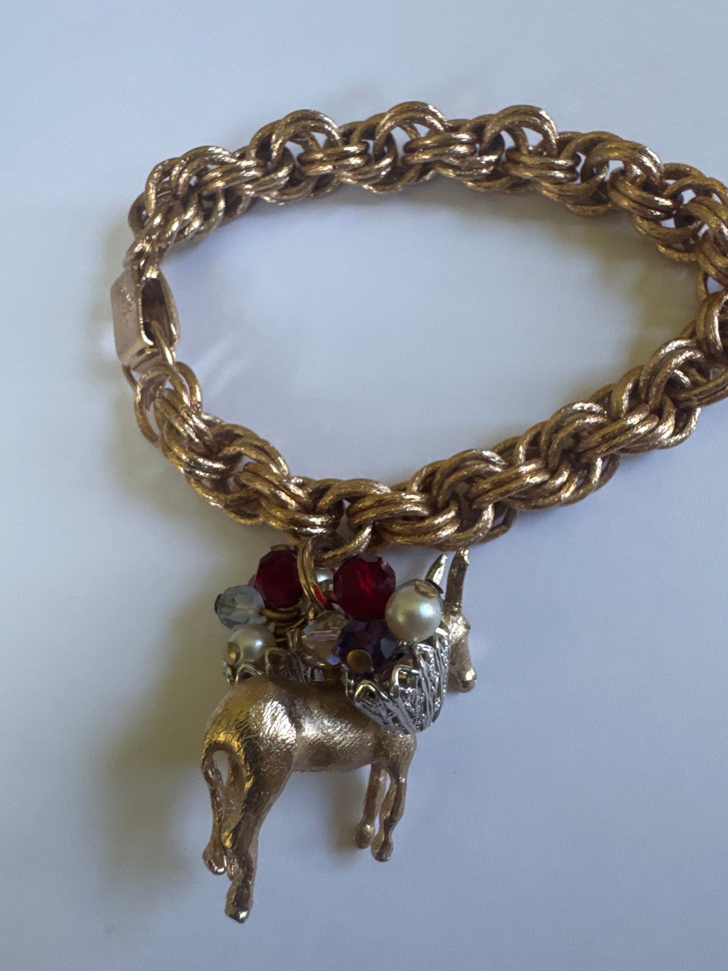 1960s rare NAPIER donkey charm bracelet
