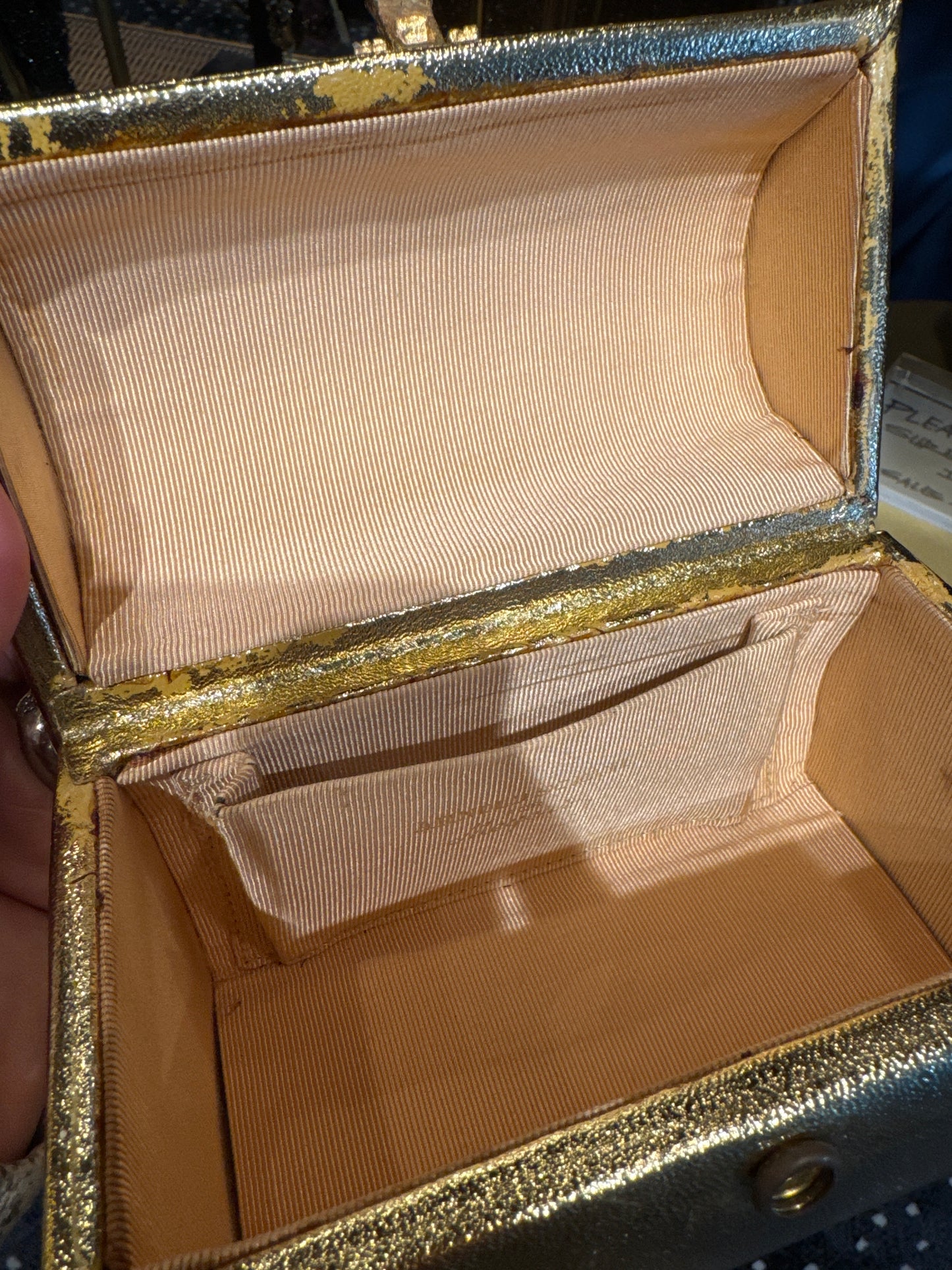 Collectors dream 1960s  vintage, Arnold Scassi gold jewel top by Kenneth Lane handbag. See photos for age related wear.