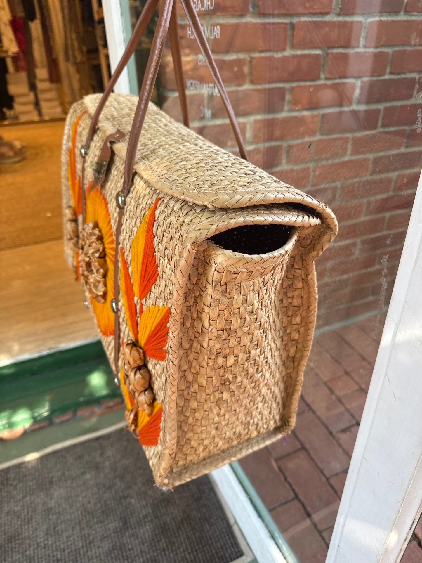 Perfect for the Hamptons or Nantucket, this oversized 1960s wicker bag will be turning heads.
