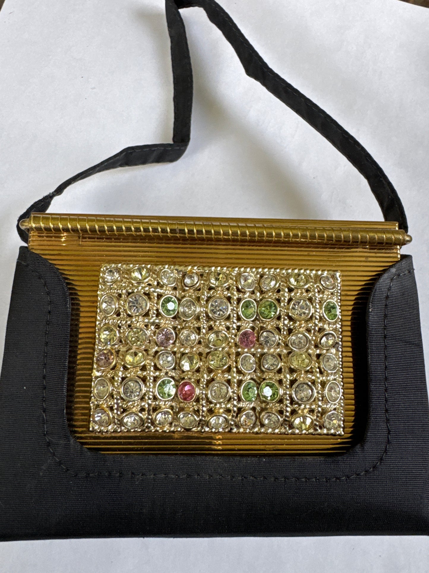 Vintage Volupte Carryall Minaudiere Pastel Rhinestones