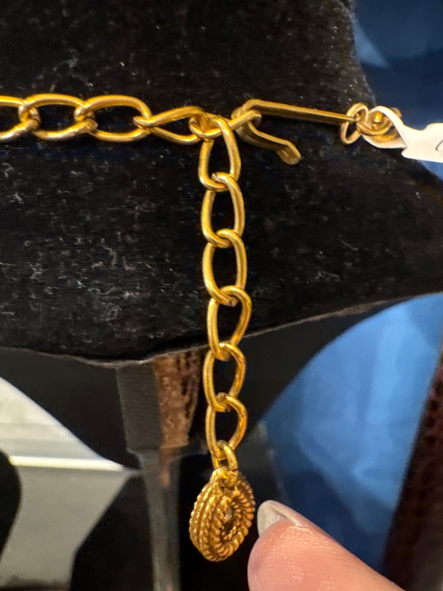 1960's dangle bib choker necklace with amethyst colored stones