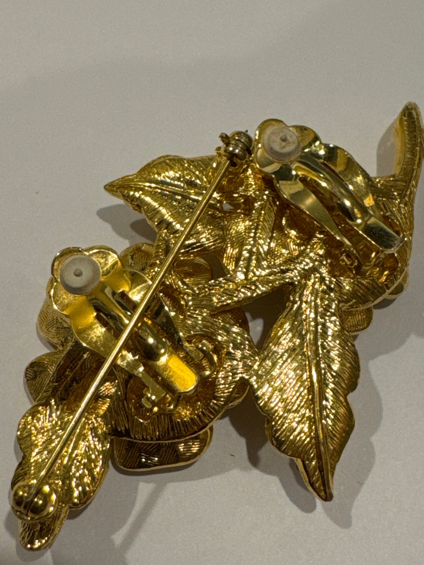 RARE Joan Rivers brooch/clip on earrings made with Pavey rhinestones