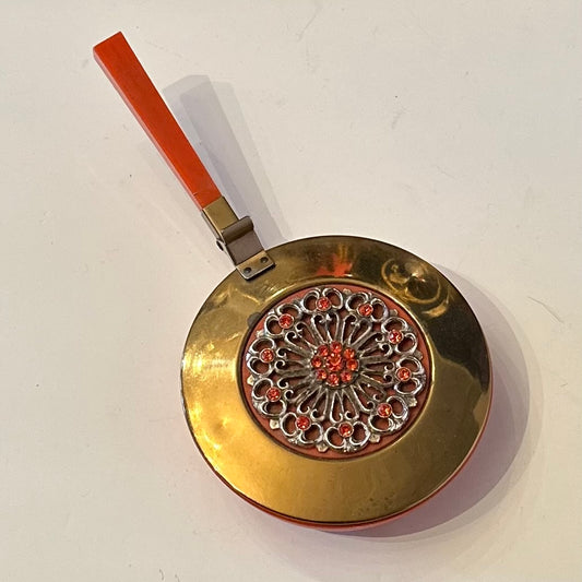 Vintage Jeweled Orange Silent Butler