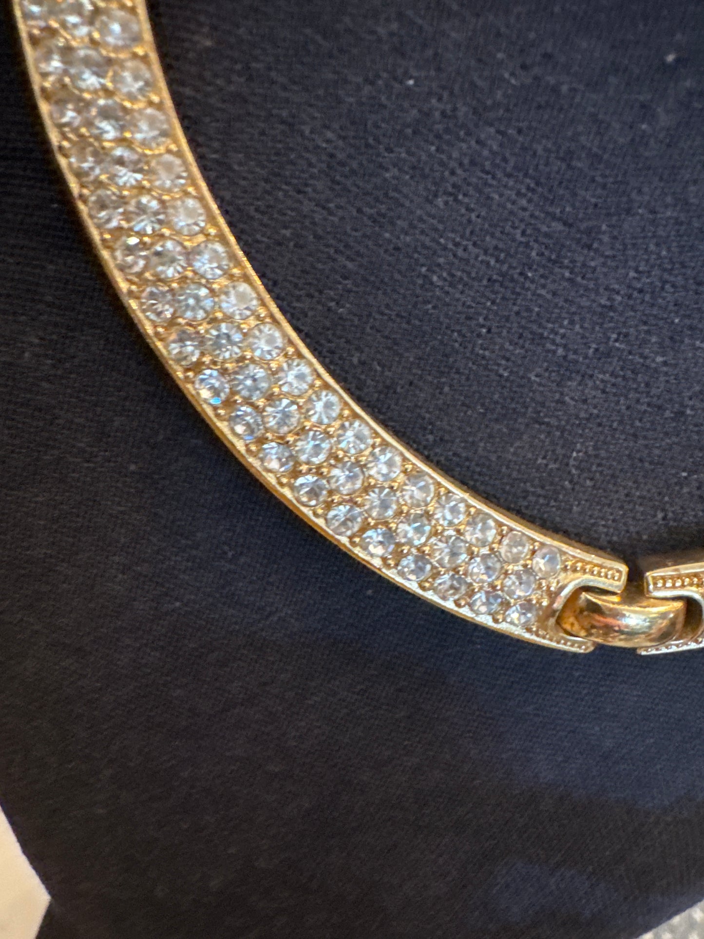 stunning 1960s rhinestone Christian Dior couture necklace with double signature