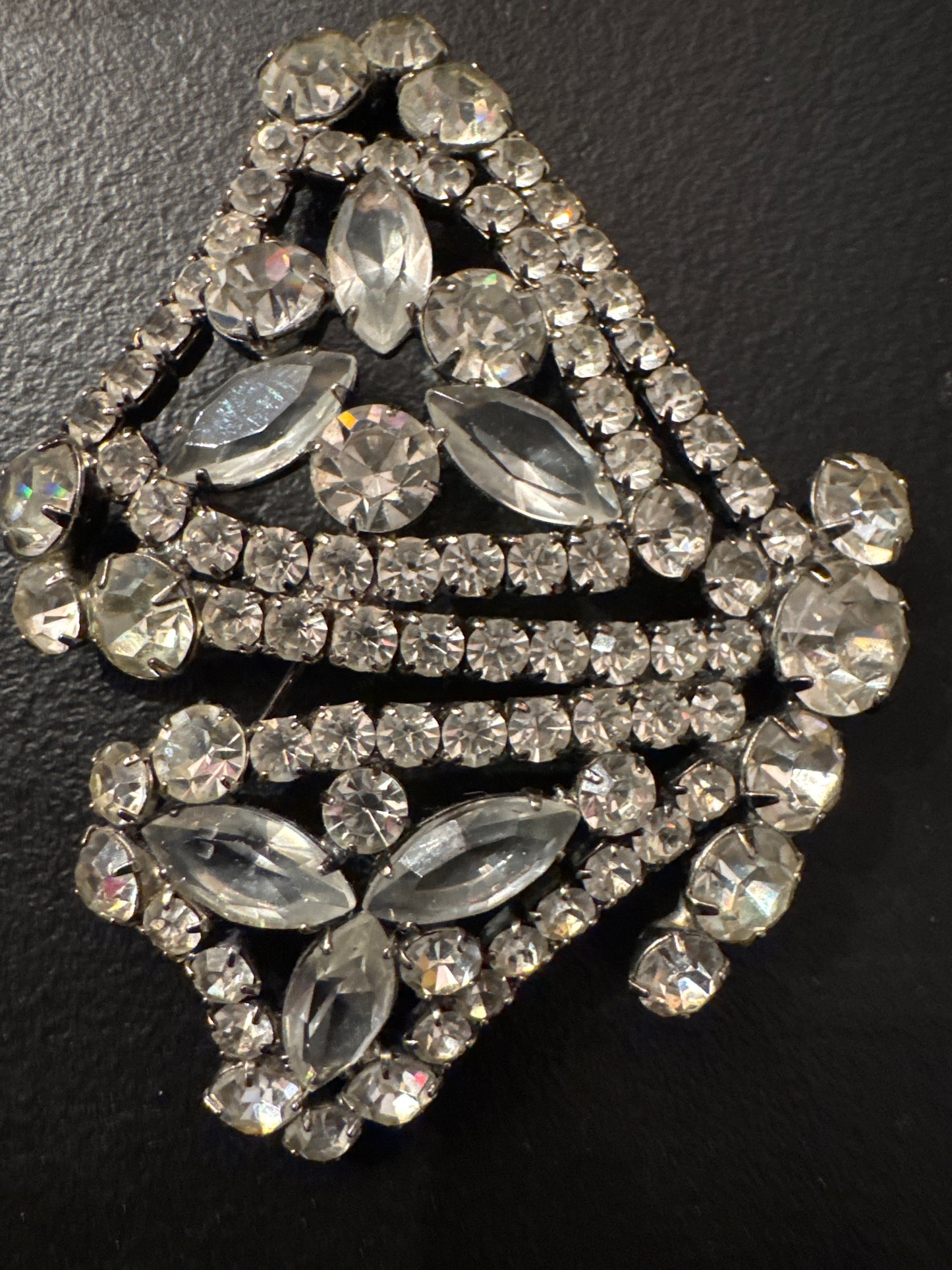 Jumbo rhinestone butterfly brooch