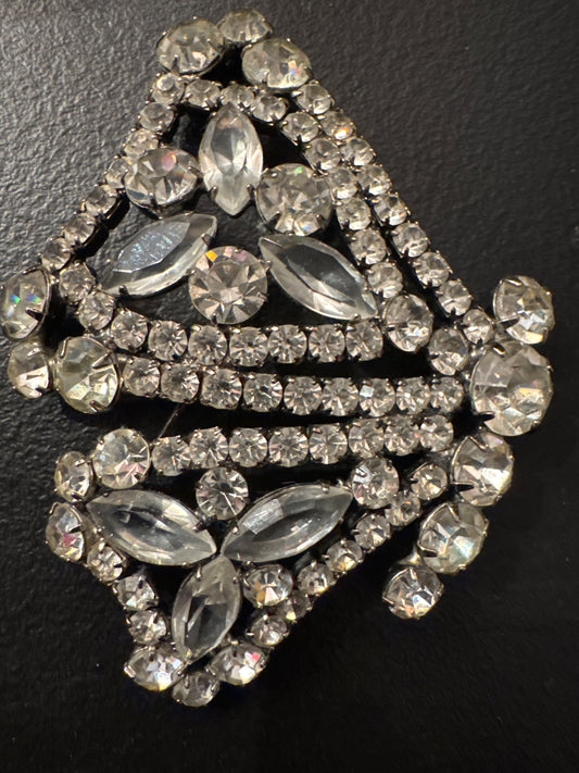 Jumbo rhinestone butterfly brooch