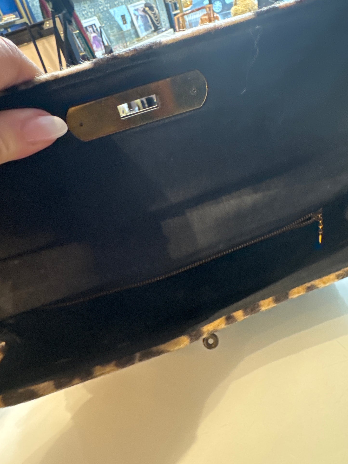 Vintage leopard fabric 1960s clutch