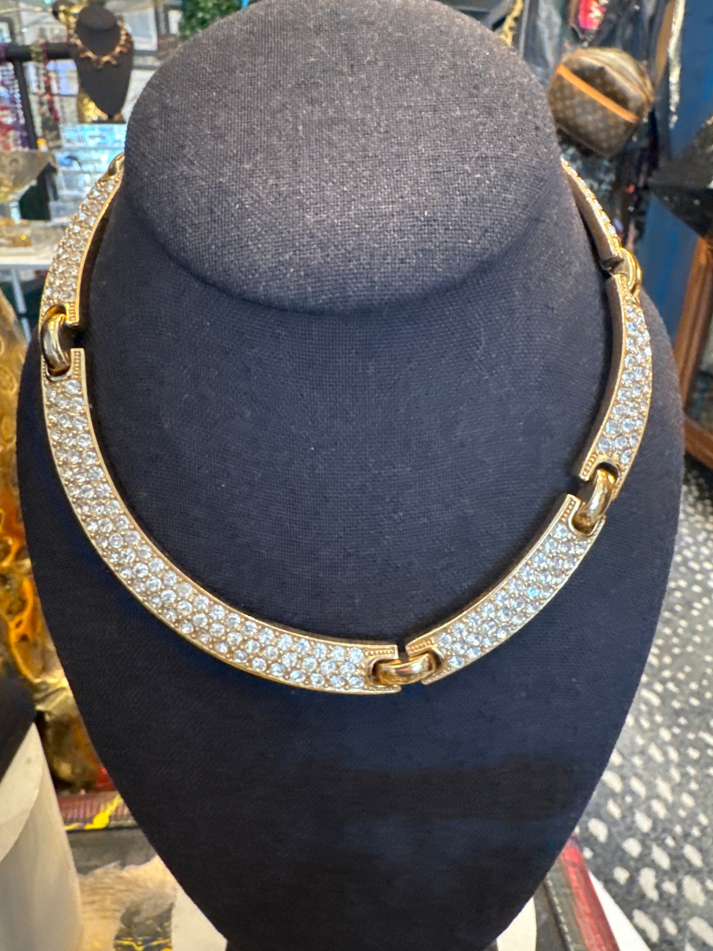 stunning 1960s rhinestone Christian Dior couture necklace with double signature