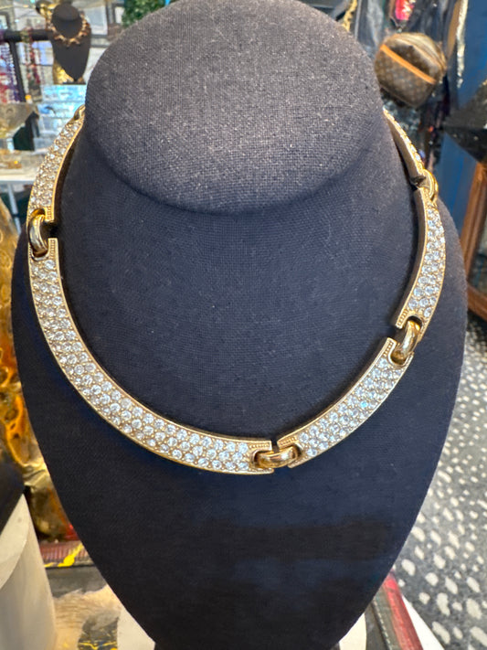 stunning 1960s rhinestone Christian Dior couture necklace with double signature