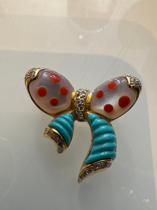 1980s adorable mini bow brooch