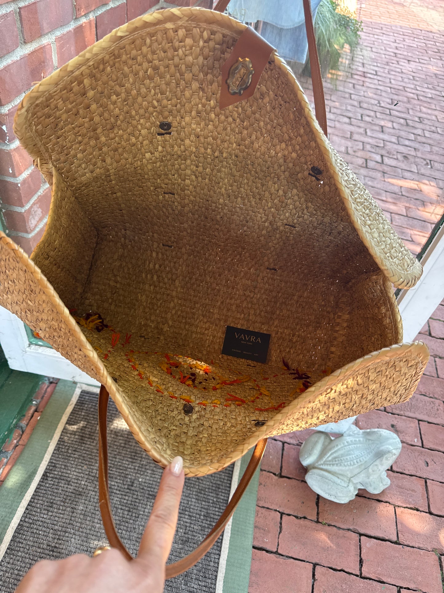 Perfect for the Hamptons or Nantucket, this oversized 1960s wicker bag will be turning heads.