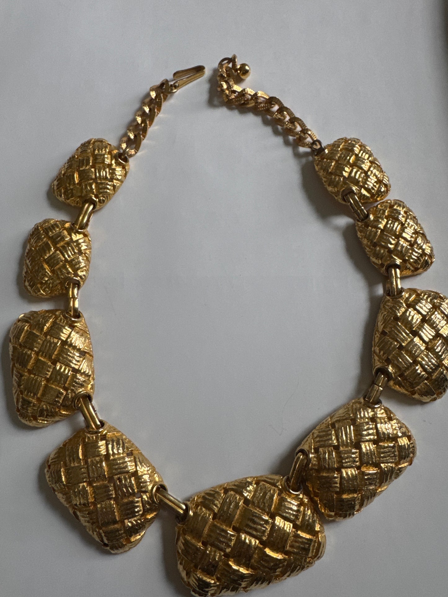 1960s chunky gold tone link necklace by  PAULINE RADER