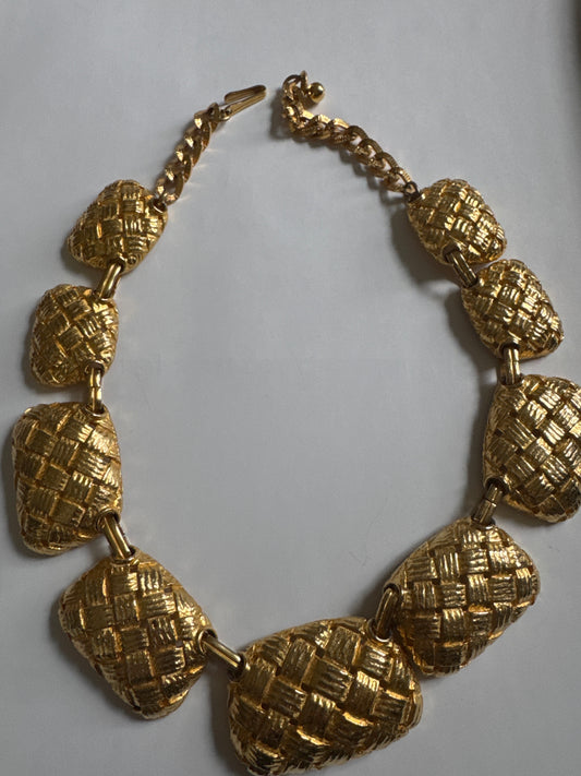 1960s chunky gold tone link necklace by  PAULINE RADER