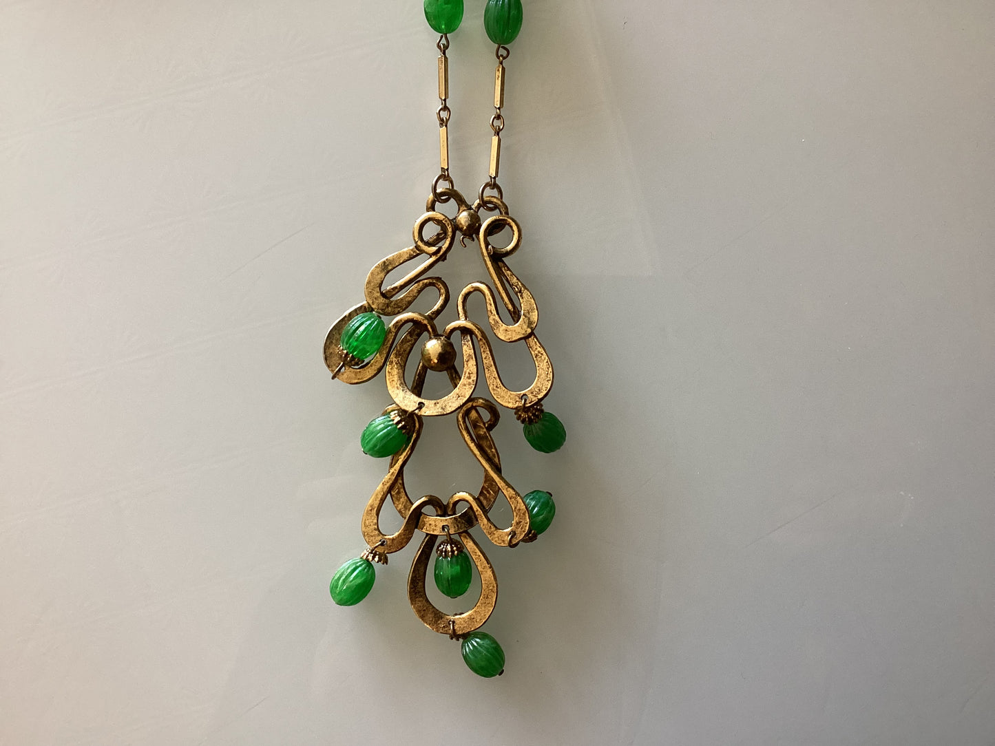 A shop favorite! Gold tone and Jade pendant