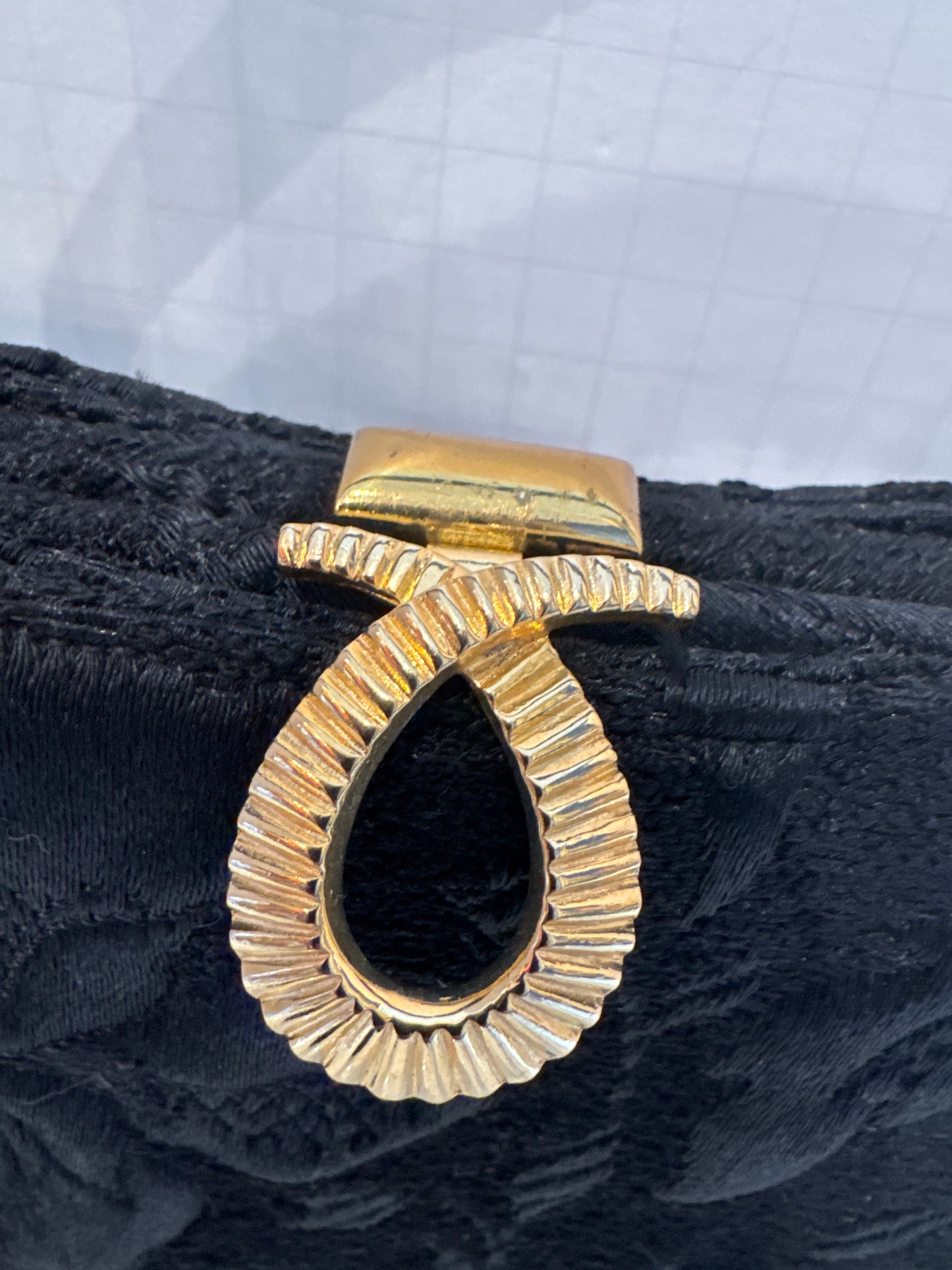 1960s fabric brocade black top handle handbag with decorative gold closure by LEWIS