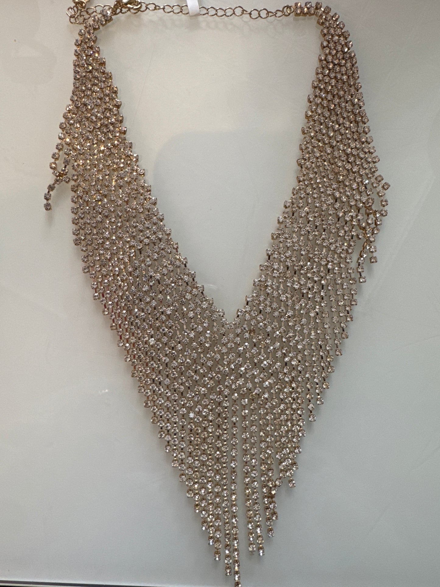 Beautiful 19th 80s rhinestone bib necklace by NATASHA