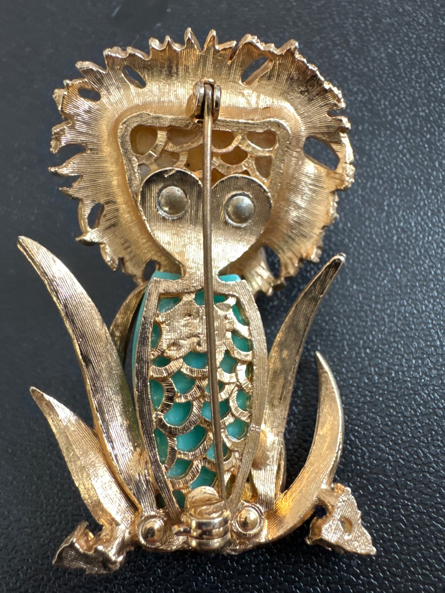 RARE 1940s Hattie Carnagie (unsigned) lion figural brooch