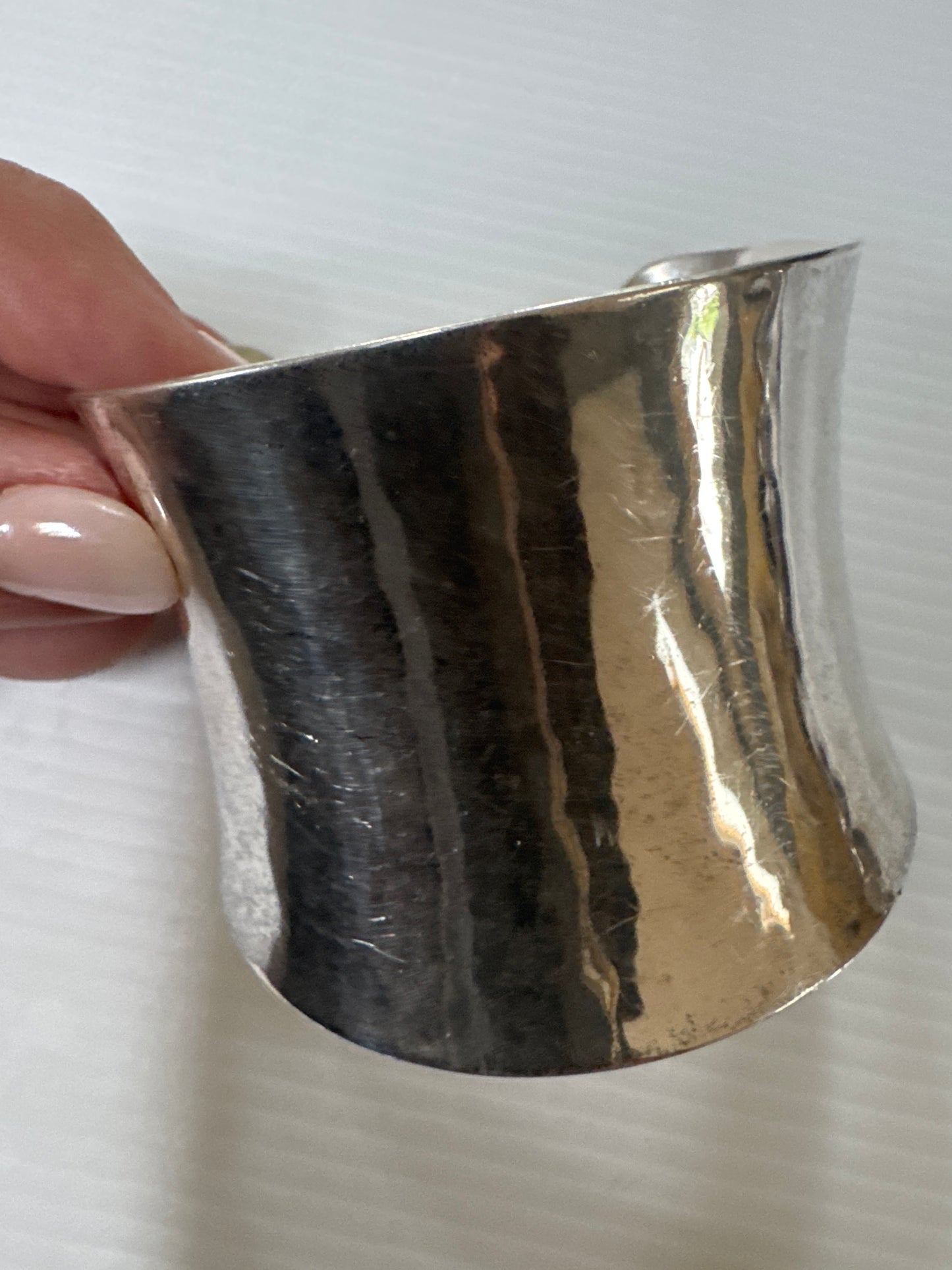 Olli Jonsson Sterling Silver 1960s Modernist Cuff Bracelet