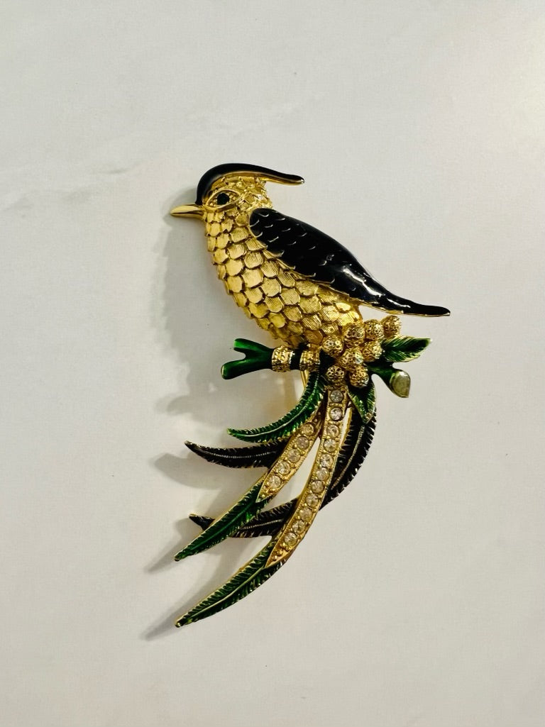 Vintage brooch by Sphinx Bird of Paradise enameled beautiful detail